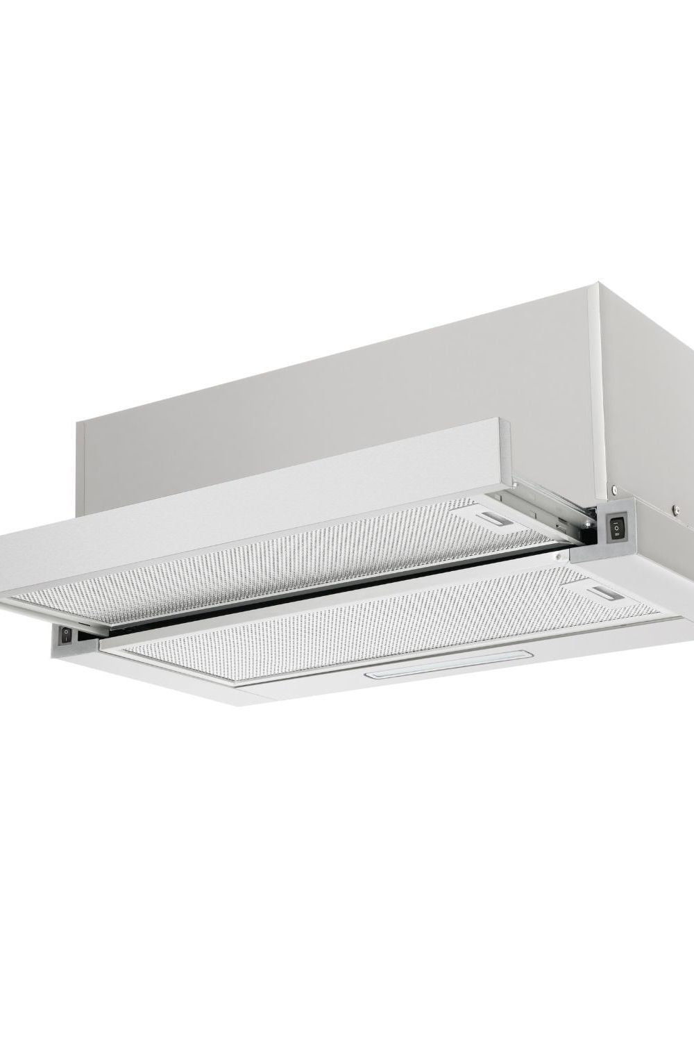 Light Gray CDA CTE62SS 60cm Telescopic Canopy Cooker Hood
