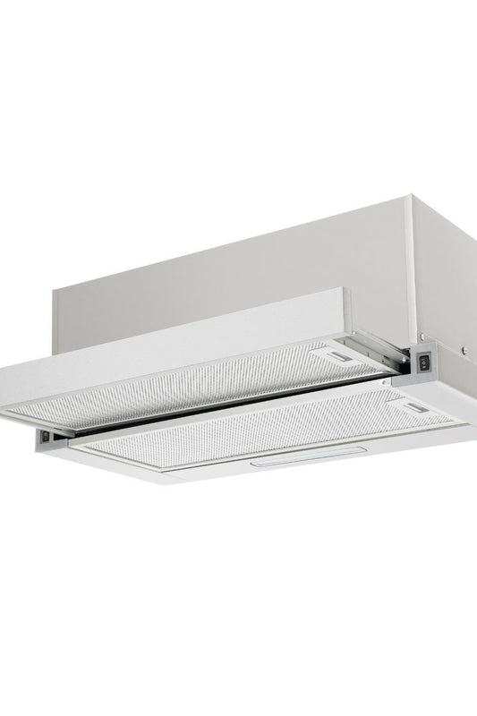 Light Gray CDA CTE62SS 60cm Telescopic Canopy Cooker Hood