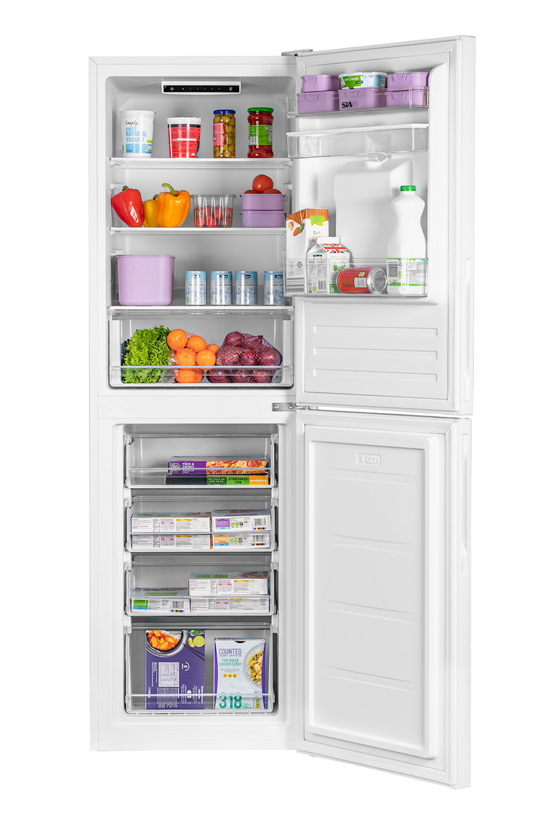 Light Gray SIA Freestanding 252L Fridge Freezer