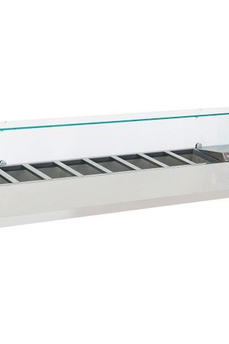 Light Gray Diverso WR-SX18-V5 Refrigerated structure 8x GN 1/4 - 150 mm, with sneezeguard - Contact Us For Availability
