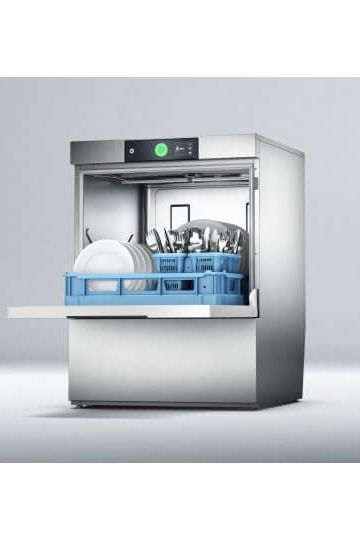Light Gray Hobart FPSW-10B 500mm Basket Frontloading Commercial Dishwasher with Chemical Pump, Integral Water Softener & Drain Pump, 18 Plates - Contact Us For Availability