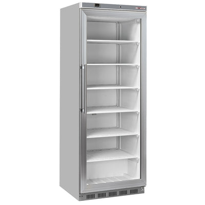 Diverso WR-NG41-XV Freezer cabinet, glass door, static, 400 liters - Stainless steel - Contact Us For Availability