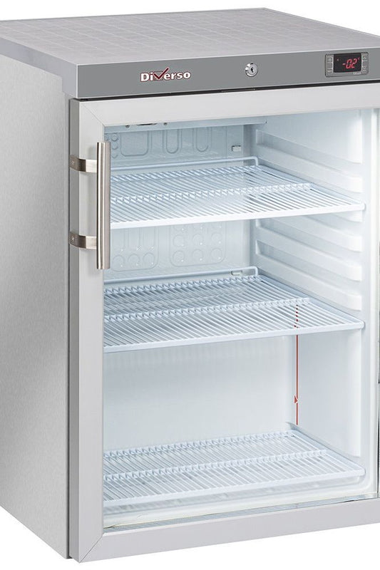 Gray Diverso WR-PG21-XG Ventilated refrigerator, glass door, 200 liters. stainless steel - Contact Us For Availability