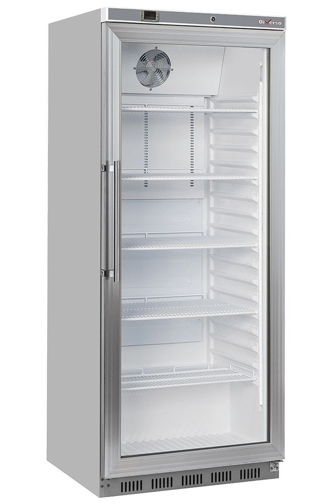 Gray Diverso WR-PG61-XG Ventilated refrigerator GN 2/1, glass door, 600 liters. stainless steel - Contact Us For Availability