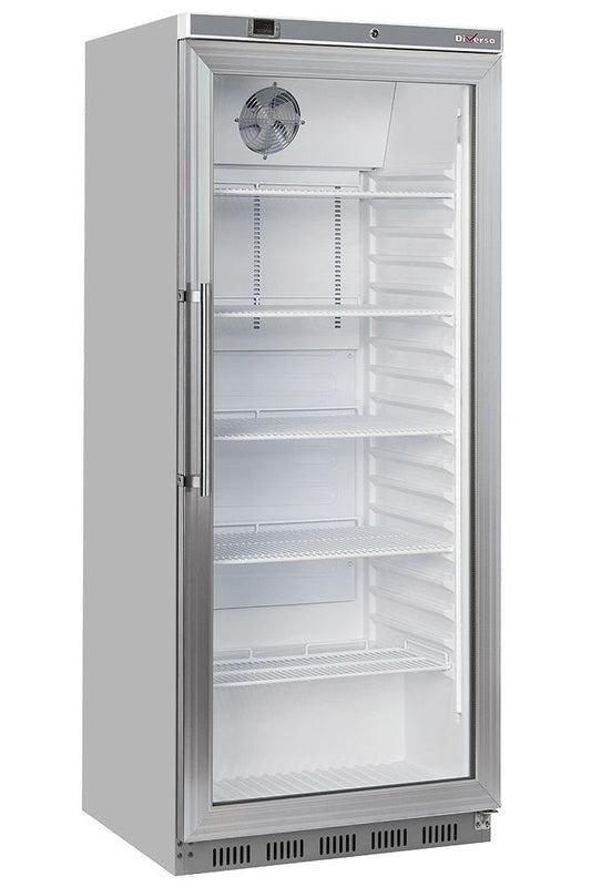 Gray Diverso WR-PG61-XG Ventilated refrigerator GN 2/1, glass door, 600 liters. stainless steel - Contact Us For Availability