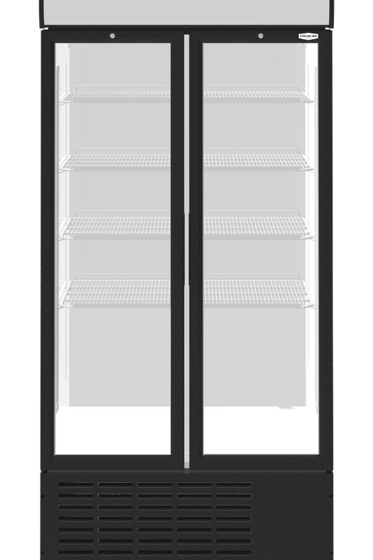 Light Gray Sterling Pro Green SPD20HG Upright Hinged Double Door Display Chiller, 832 Litres - Out Of Stock