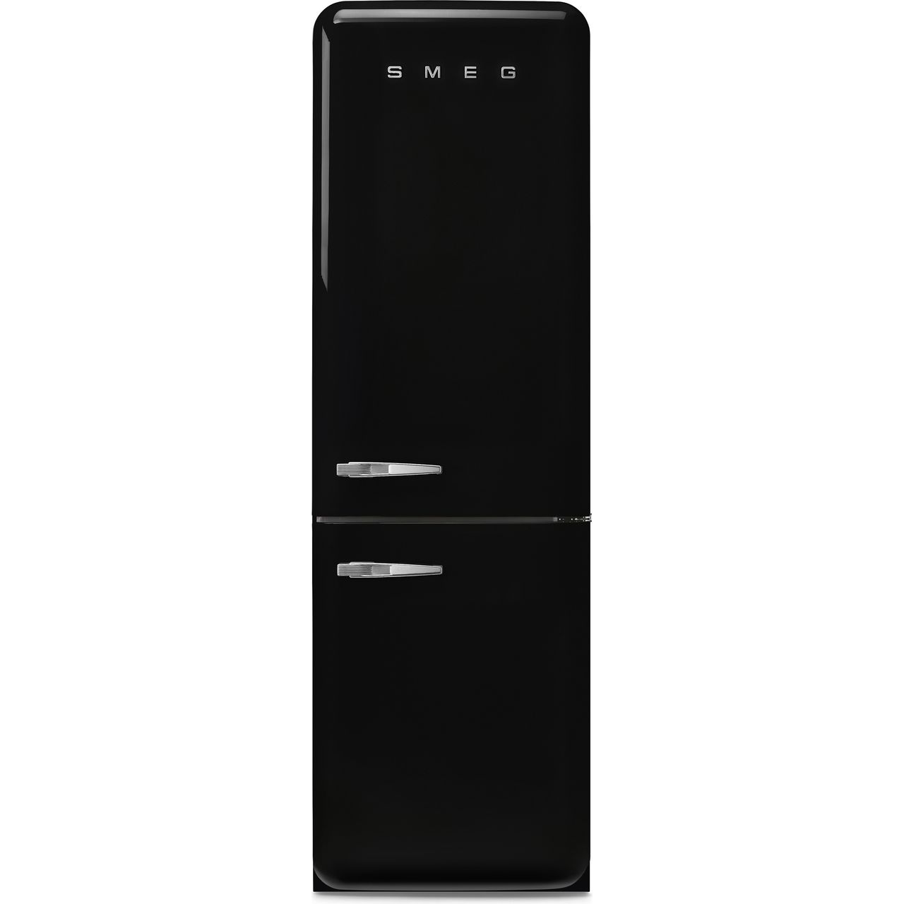 Black SMEG 50s Style Fridge-Freezer, Freestanding, Total Capacity 365 Litres Right Hinge