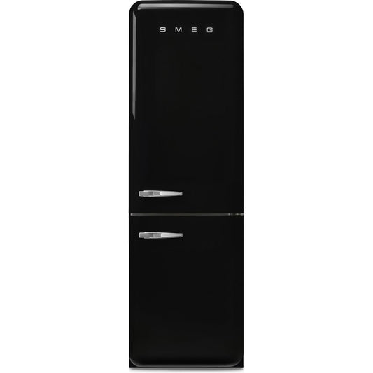 Black SMEG 50s Style Fridge-Freezer, Freestanding, Total Capacity 365 Litres Right Hinge