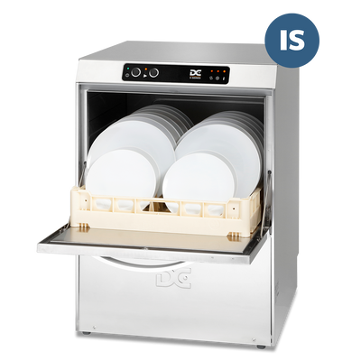 DC SD50IS Standard Range 500mm Basket Frontloading Commercial Dishwasher with Integral Water Softener, 18 Plates - Contact Us For Availability