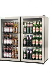 Gray Autonumis RVC00009 EcoChill Stainless Steel Hinged Glass Double Door Bottle Cooler, 156 x 330ml Bottles - Contact Us For Availability