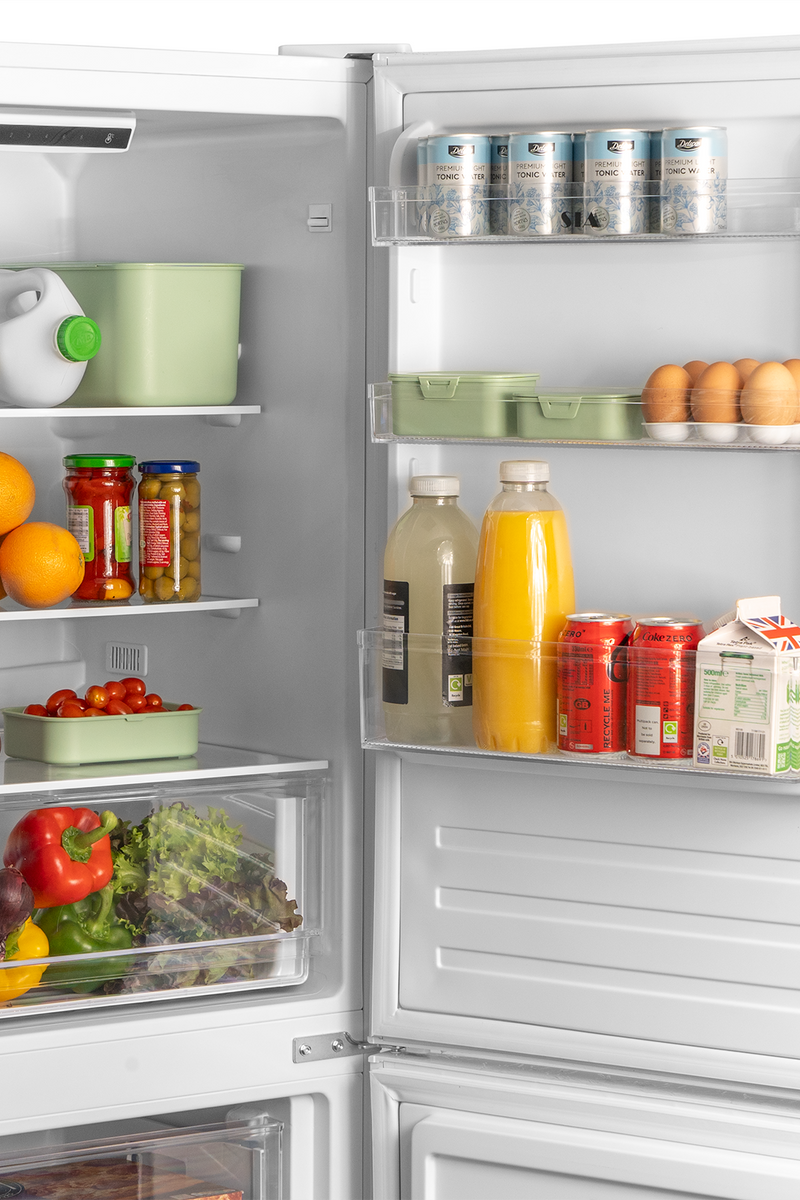 Gray SIA 50/50 Split White Freestanding 252L Combi Fridge Freezer