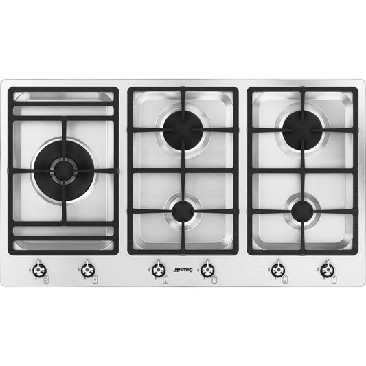 Dark Slate Gray SMEG Classic Gas Hob, Five Burner, 900mm