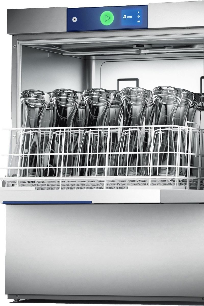 Light Gray Hobart GCW-10B 400mm Basket Frontloading Commercial Glasswasher with Chemical Pump & Drain Pump, 16 Pint Capacity - Contact Us For Availability