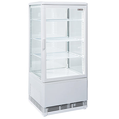 Diverso WR-V4F1-WT Ventilated display table model, 4 levels, 4 glass sides, 80 litres - WHITE - Contact Us For Availability