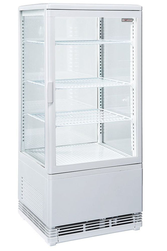 Light Gray Diverso WR-V4F1-WT Ventilated display table model, 4 levels, 4 glass sides, 80 litres - WHITE - Contact Us For Availability