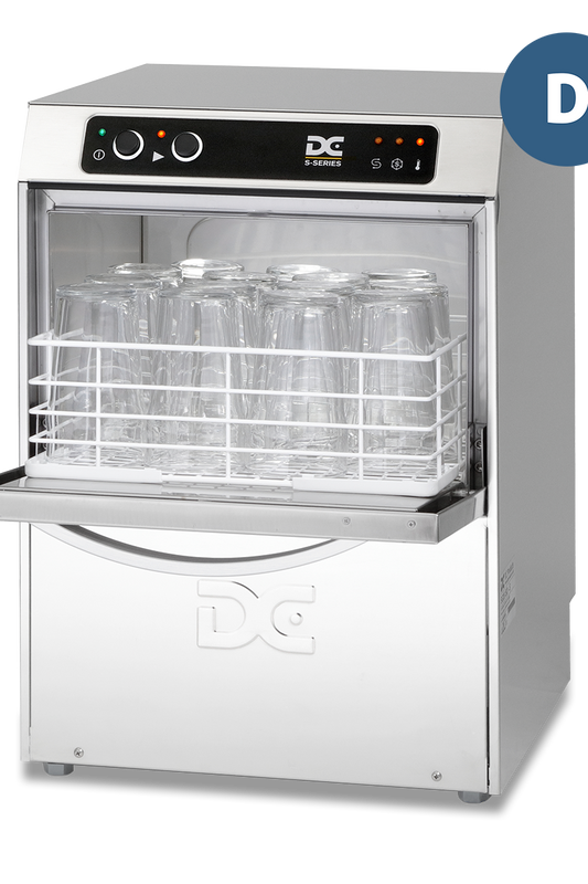 Light Gray DC SG35D Standard Range 350mm Basket Frontloading Commercial Glasswasher with Drain Pump, 14 Pint Capacity - Contact Us For Availability