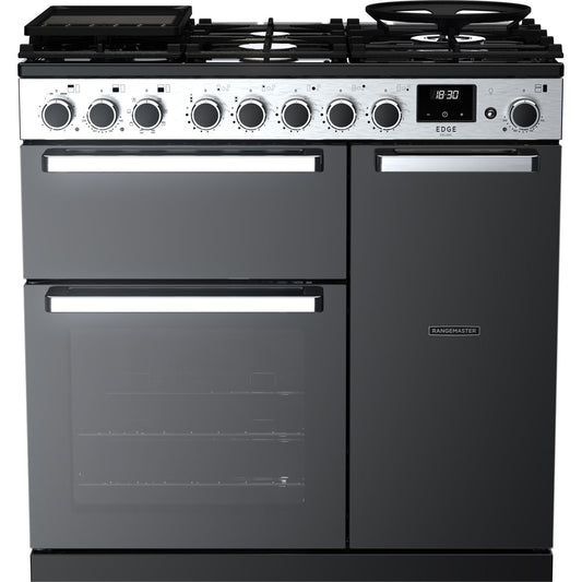 Dark Slate Gray Rangemaster Edge Deluxe 90 Range Cooker, 900 mm