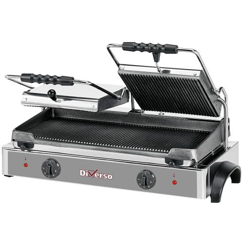 Dark Slate Gray Diverso WR-GR82-62 Electric panini grill DOUBLE, ribbed plates - Contact Us For Availability