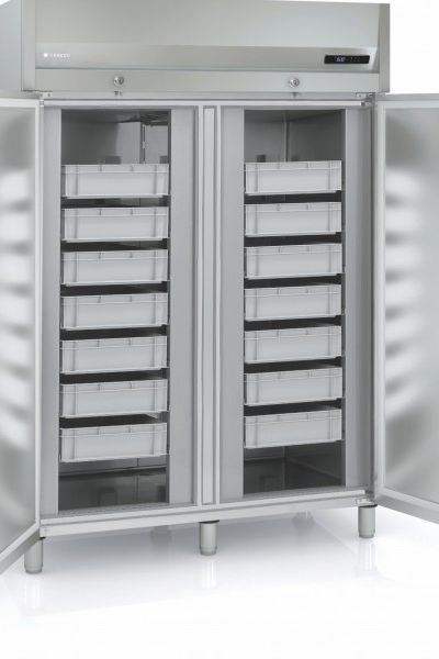 Gray Coreco AP-1002 Double Door Refrigerated Stainless Steel Fish Storage Cabinet, 1404 Litres - Special Order