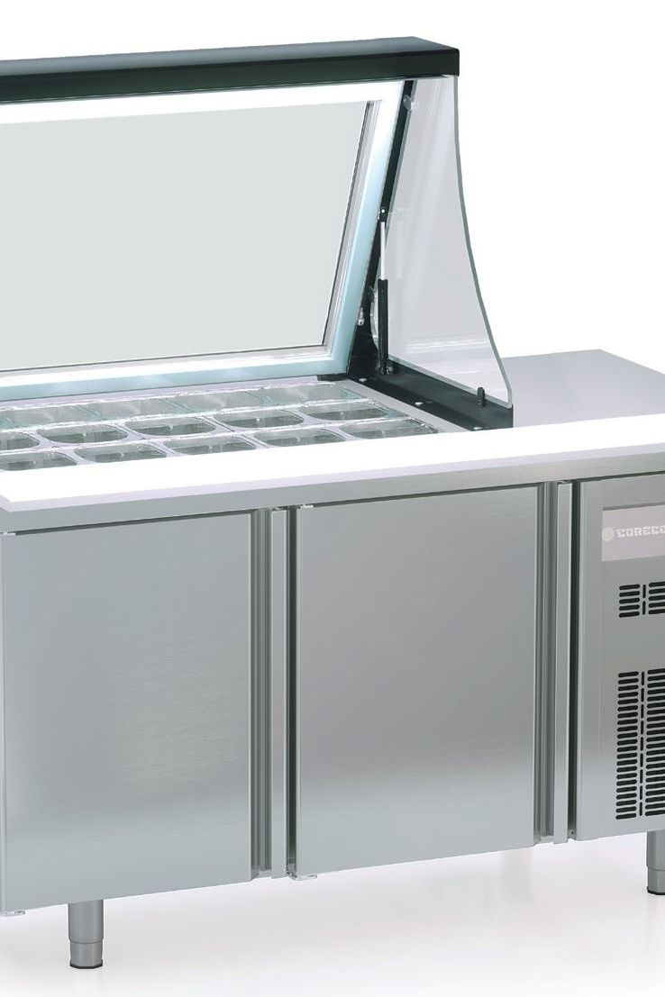Gray Coreco PC80-150-15-LGL 2 Door Preparation Station with Lift-Up Lid, 362 Litres - Special Order