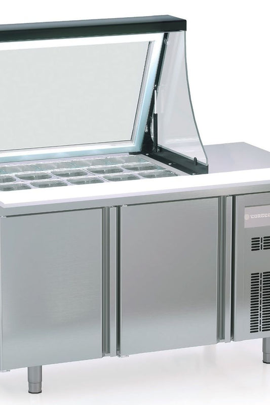 Gray Coreco PC80-150-15-LGL 2 Door Preparation Station with Lift-Up Lid, 362 Litres - Special Order