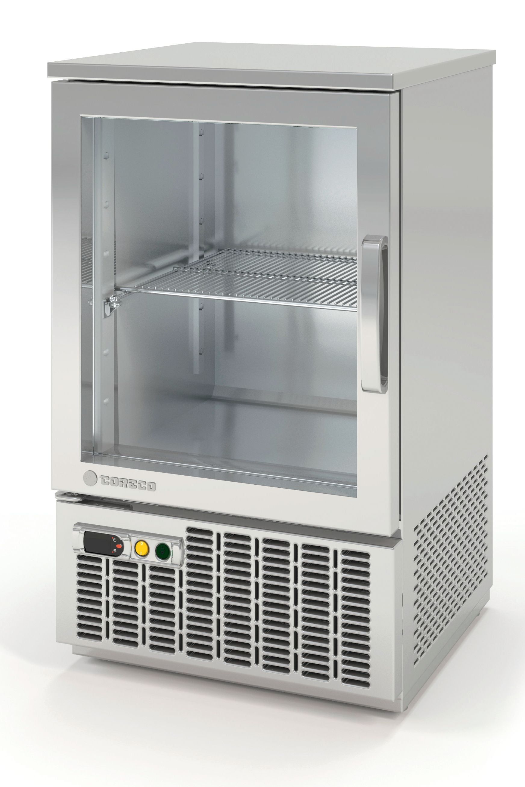 Gray Coreco EE-85 Glass Froster with Glass Door, 60 Litres - Special Order