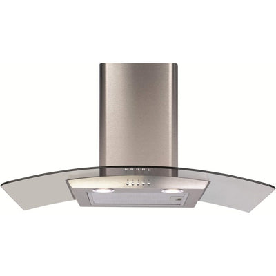 CDA 80cm Curved Glass Chimney Extractor - Stainless Steel