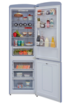 Gray FLORENCE-SEAHOLLY Retro 60cm freestanding 60/40 fridge freezer