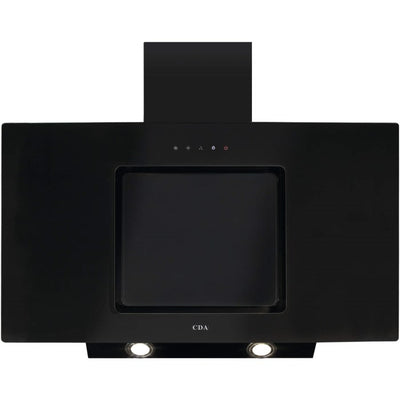 CDA 90cm Angled Chimney Extractor Hood - Black