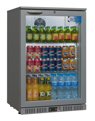 Coolpoint Hinged Glass Single Door Grey Bottle Cooler, 126 Bottles