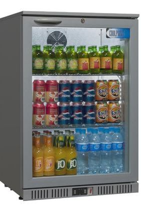 Dim Gray Coolpoint HX100 Hinged Glass Single Door Grey Bottle Cooler, 126 x 275ml Bottles - Contact Us For Availability