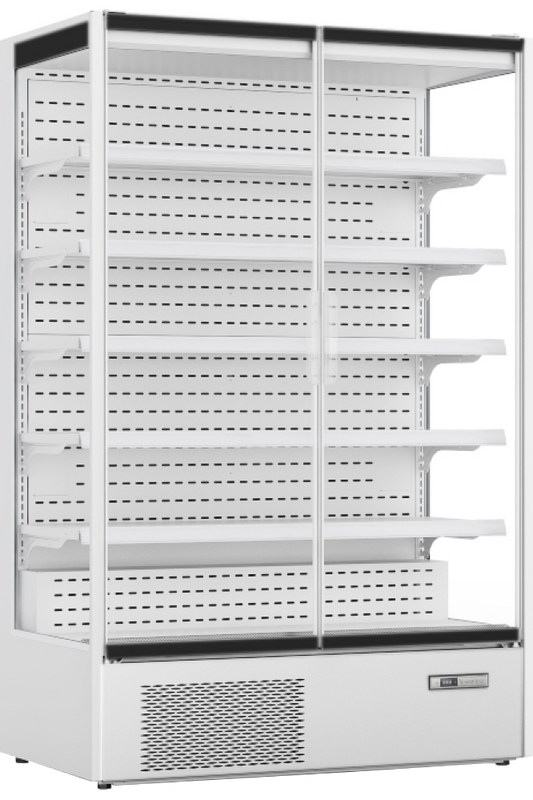 Light Gray Prodis XMD1250-P-FGD-W Panoramic Glass Door White Multideck, 1292 Litres - Contact Us For Availability