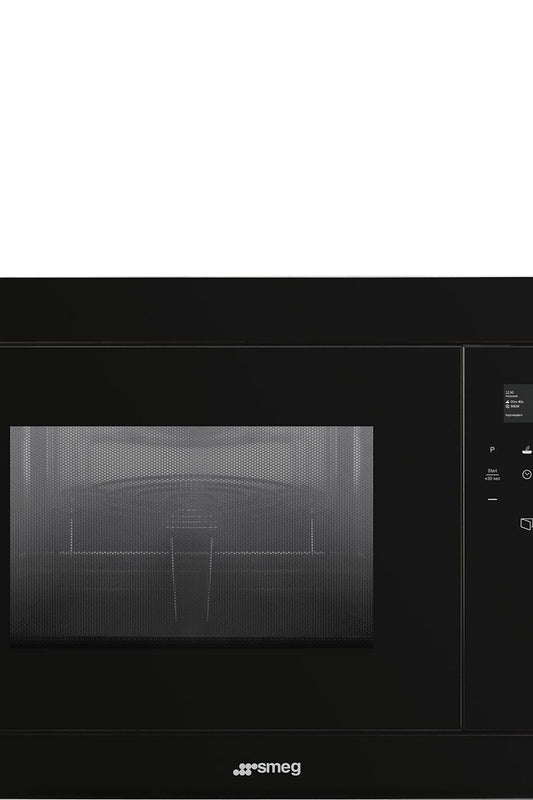 Black SMEG Linea 21L Microwave Oven, with Electric Grill