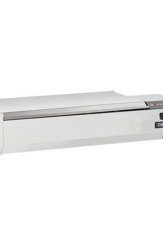 Light Gray Diverso WR-SY15-C3 Topping shelf 5 x GN 1/3 & 1x GN 1/2 -150 mm, with stainless steel lid - Contact Us For Availability