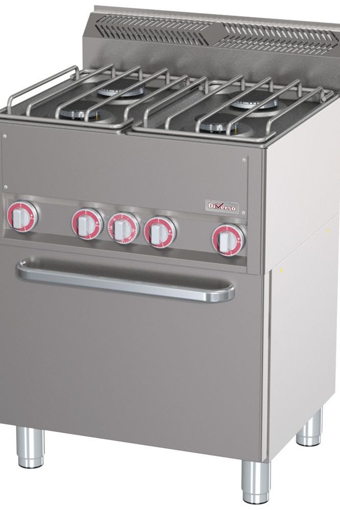 Light Slate Gray Diverso WR-G4CF-20 Range 4 burners with convection oven GN1/1 - Contact Us For Availability