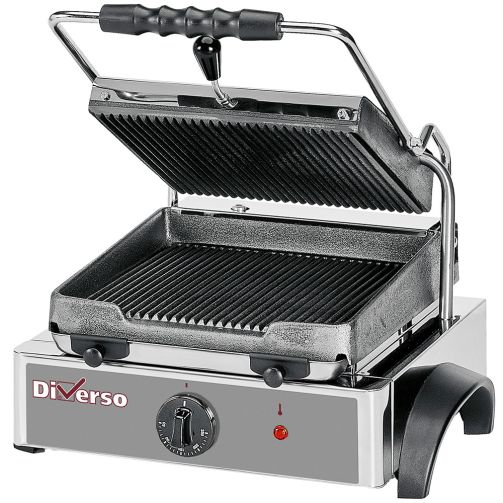 Dark Slate Gray Diverso WR-GR42-33 Electric panini grill, ribbed plates - Contact Us For Availability