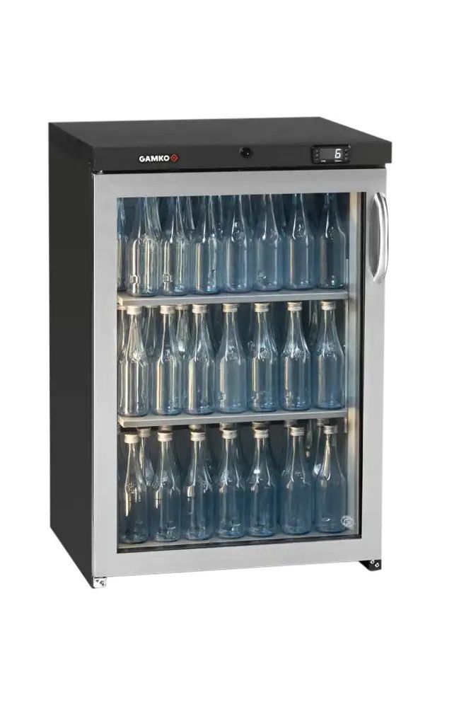 Dark Slate Gray Gamko LG3-150LGCS Maxiglass Low Height Stainless Steel Framed Glass Door Bottle Cooler, 125 Litres - Contact Us For Availability