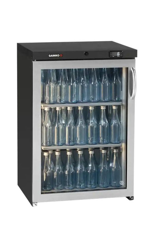 Dark Slate Gray Gamko LG3-150LGCS Maxiglass Low Height Stainless Steel Framed Glass Door Bottle Cooler, 125 Litres - Contact Us For Availability
