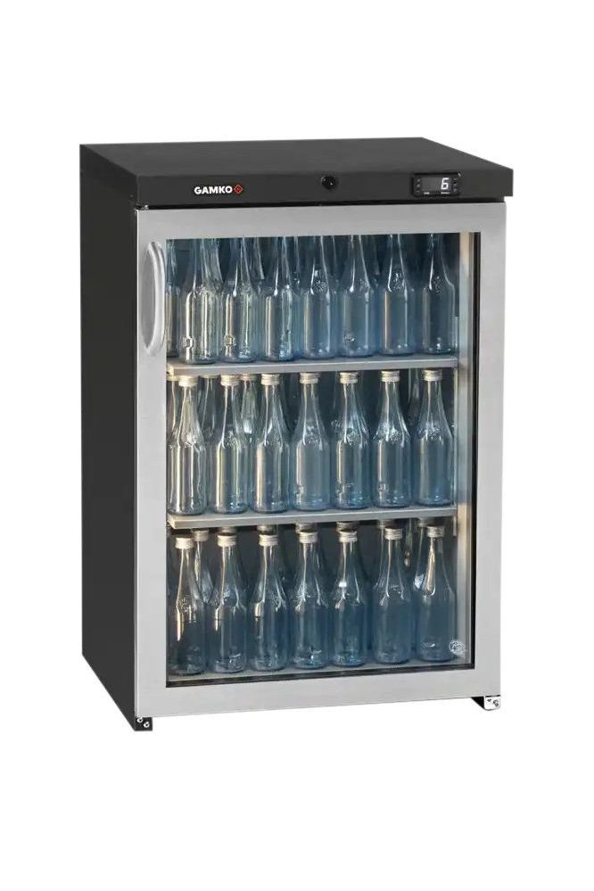 Dark Slate Gray Gamko LG3-150RGCS Maxiglass Low Height Stainless Steel Framed Glass Door Bottle Cooler, 125 Litres - Contact Us For Availability
