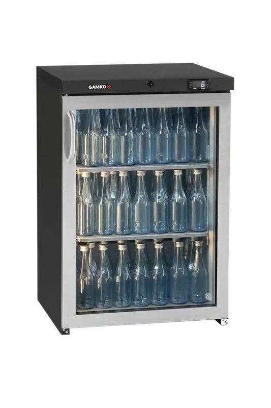 Dark Slate Gray Gamko LG3-150RGCS Maxiglass Low Height Stainless Steel Framed Glass Door Bottle Cooler, 125 Litres - Contact Us For Availability