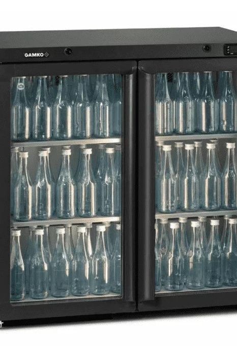 Dark Slate Gray Gamko LG3-250G Maxiglass Low Height Glass Double Door Bottle Cooler, 204 Litres - Contact Us For Availability