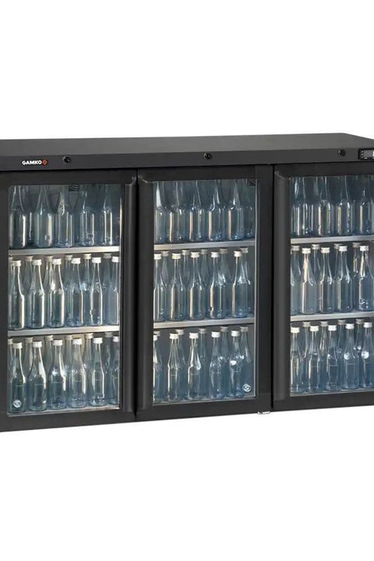 Dark Slate Gray Gamko LG3-250CS Maxiglass Low Height Glass Triple Door Bottle Cooler, 338 Litres - Contact Us For Availability