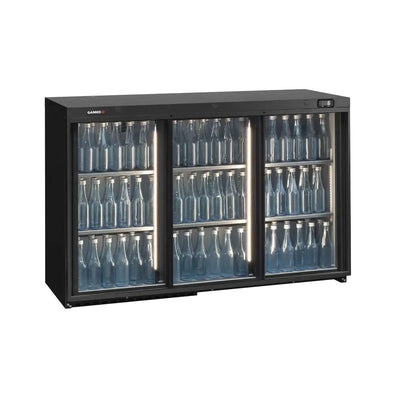 Gamko LG3-250GCS Maxiglass Low Height Sliding Glass Triple Door Bottle Cooler, 338 Litres - Contact Us For Availability