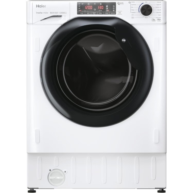 Haier HWQ90B416FWB-UK Integrated 9kg 1600rpm Washing Machine – White - Core Appliances
