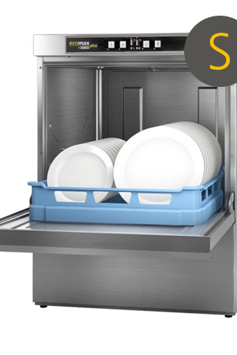 Dim Gray Hobart Ecomax F515S-10D 500mm Basket Frontloading Commercial Dishwasher with Integral Water Softener & Drain Pump, 18 Plates - Contact Us For Availability