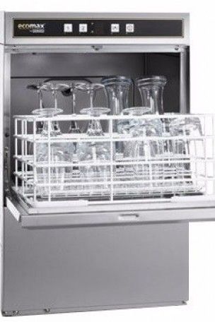 Light Slate Gray Hobart Ecomax G504-10C 500mm Basket Frontloading Commercial Glasswasher with Drain Pump, 25 Pint Capacity - Contact Us For Availability