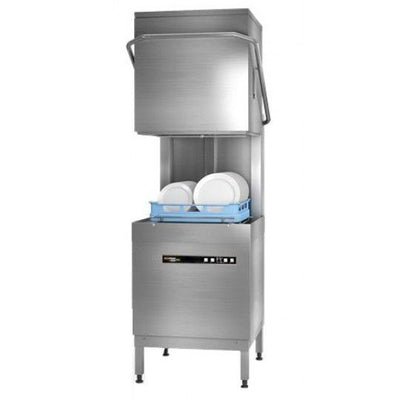 Hobart Ecomax Plus H615W-10D 500mm Basket Hood / Passthrough Dishwasher with Drain Pump, 18 Plates - Contact Us For Availability