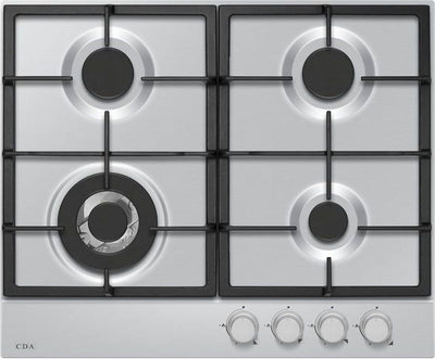 CDA 60cm Four Burner Gas Hob - Stainless Steel