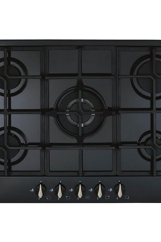 Dark Slate Gray HG7251BL 70cm five burner gas hob