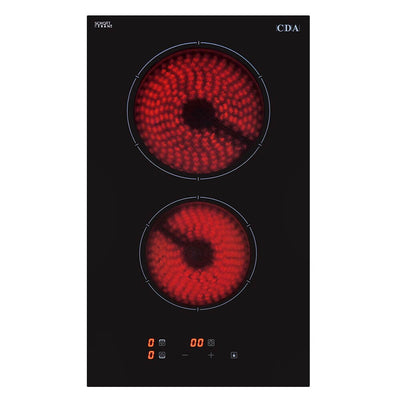 CDA 30cm Domino Two Zone Induction Hob - Black Glass